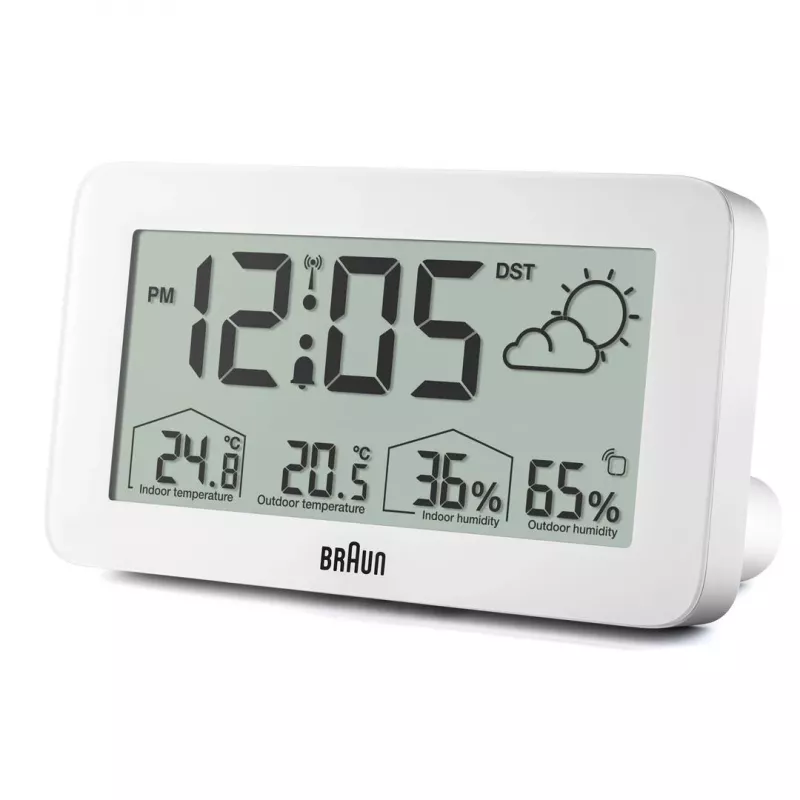Braun BC13WP-DCF digitale Wetterstation mit Uhr, weiß
