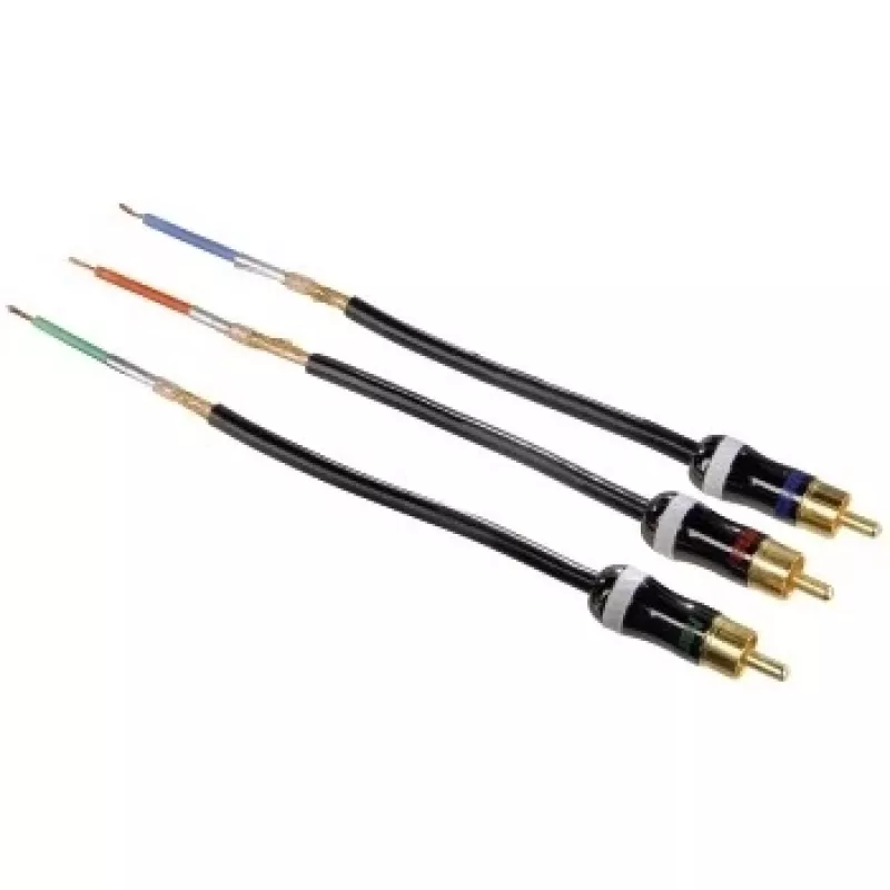 Hama ProClass YUV-Kabel, 3 Cinch - 3 Cinch, Metall, 1,5 m Komponenten-Videokabel (YPbPr) 3 x Cinch Schwarz