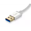 LevelOne Gigabit USB Netzwerkadapter, USB Hub, Kabelgebunden, USB, Ethernet, 1000 Mbit/s, Silber, Weiß