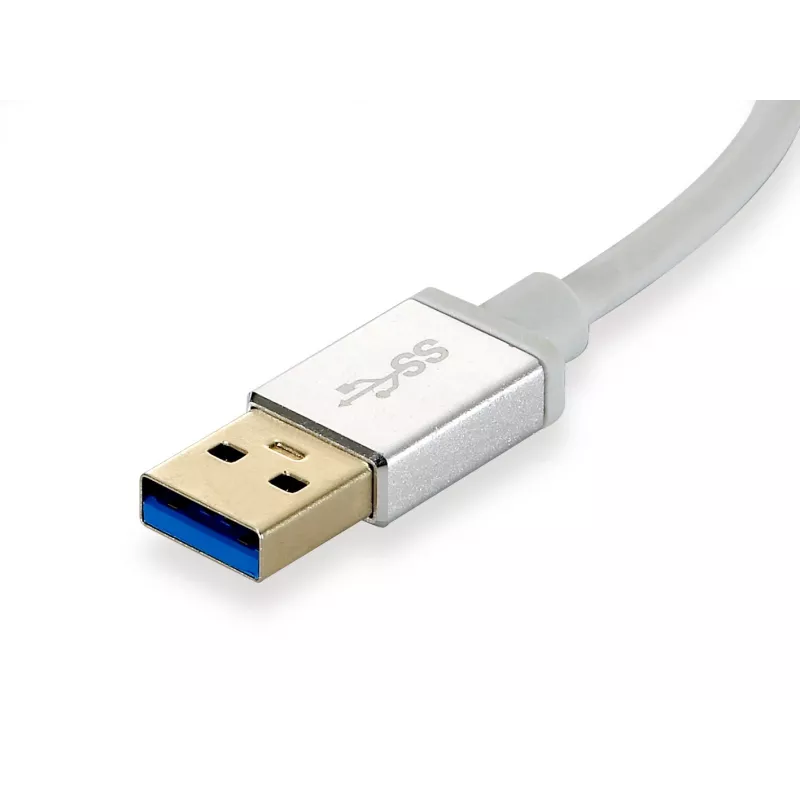 LevelOne Gigabit USB Netzwerkadapter, USB Hub, Kabelgebunden, USB, Ethernet, 1000 Mbit/s, Silber, Weiß