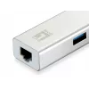 LevelOne Gigabit USB Netzwerkadapter, USB Hub, Kabelgebunden, USB, Ethernet, 1000 Mbit/s, Silber, Weiß