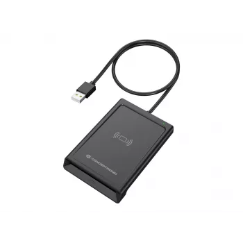 Conceptronic BIAN11B Dual-Interface Smart-ID-Kartenleser, USB 2.0, Near Field Communication (NFC), 1 m, Schwarz, 100 g