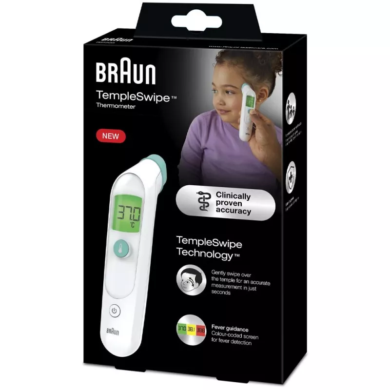 Braun BST200WE Fernmessungsthermometer Weiß Stirn Tasten