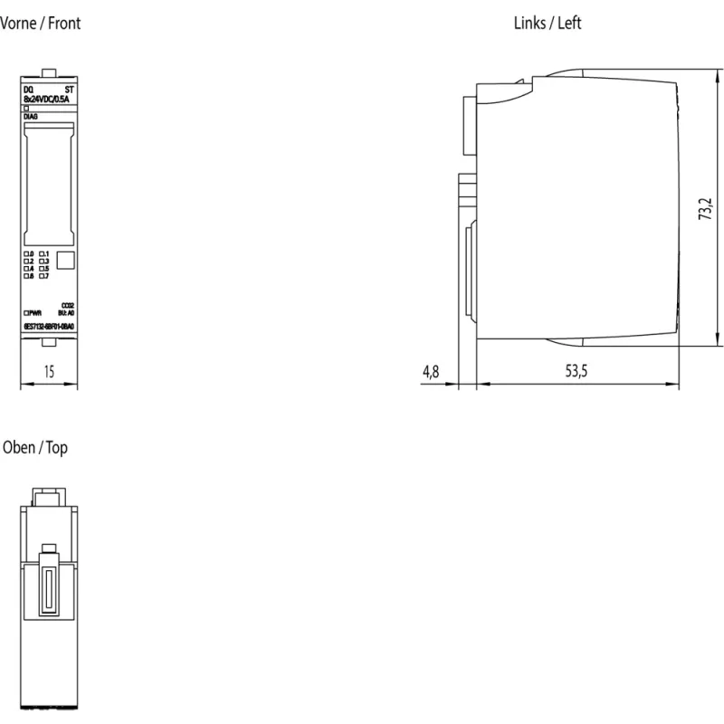 Siemens SIMATIC ET 200SP Digitalausgabemodul, 8 TO, 6ES7132-6BF01-0BA0