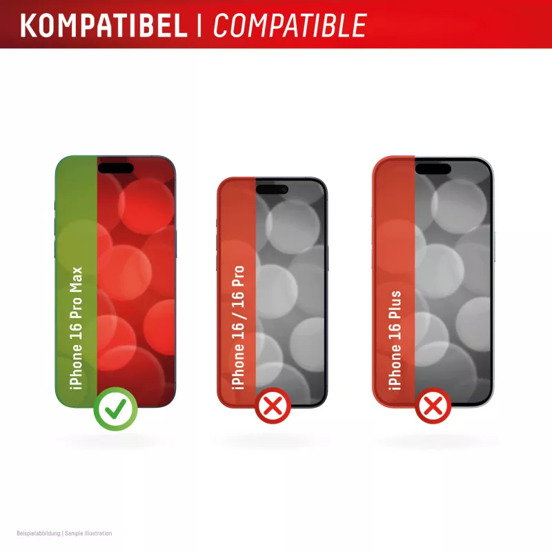 Displex Smart Glass (9H) für Apple iPhone 16 Pro Max, Montageaufkleber, unzerbrechlich
