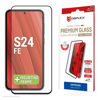 Displex Premium Displayschutzfolie (Full Abdeckung, 10H) für Samsung Galaxy S24 FE, Eco Montagerahmen, Full Abdeckung