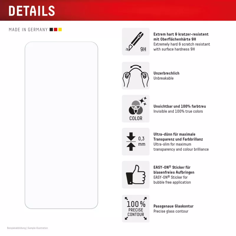 Displex Smart Glass (9H) für Xiaomi Redmi 14C, Montageaufkleber, unzerbrechlich