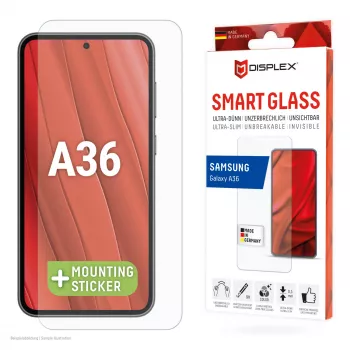 Displex Smart Glass (9H) für Samsung Galaxy A36, Montagesticker, unzerbrechlich