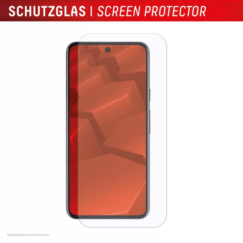 Screen protector + case e.v.i. for Google Pixel 9 mit Eco-Montagerahmen, gehärtetes Glas, transparent, kratzfest