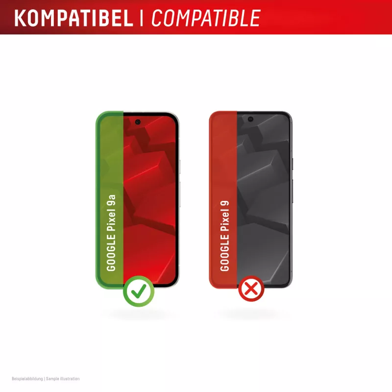 Displex Displayschutzglas + Hülle für Google Pixel 9a — gehärtetes Glas, Eco-Montagerahmen, transparent, kratzfest