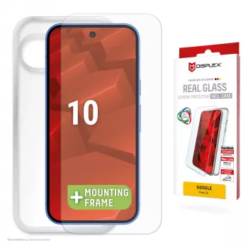 Tempered Glass Screen Protector mit Case for Google Pixel 10 by e.v.i. (DISPLEX Real Glass + Case)