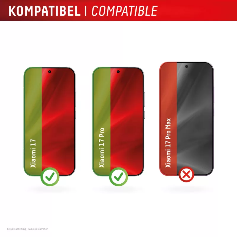 Tempered Smart Glass Displayschutzfolie e.v.i. für Xiaomi 17 / 17 Pro (9H), Montagesticker, transparent