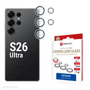 Kameraobjektiv-Schutzglas e.v.i. S26 Ultra Glas (für Galaxy S26 Ultra), gehärteter Kohlenstoff, 10H, DLC, Quick Mount, Einzelring, transparent