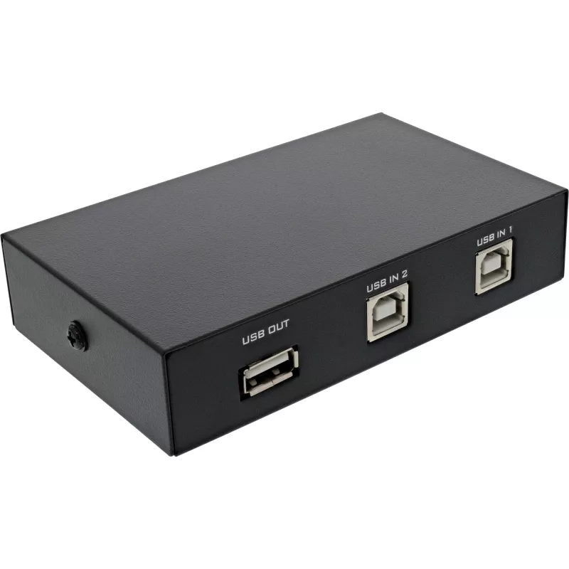 InLine USB 2.0 Schalter manuell, USB-A-Gerät an 2 Computer