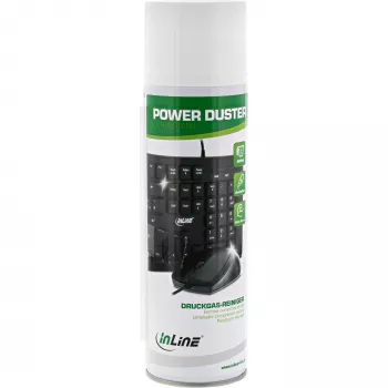Reinigungsspray InLine Power De-Duster für PC/Server — Hochdruck 400 ml, für Bildschirme und Kunststoffe