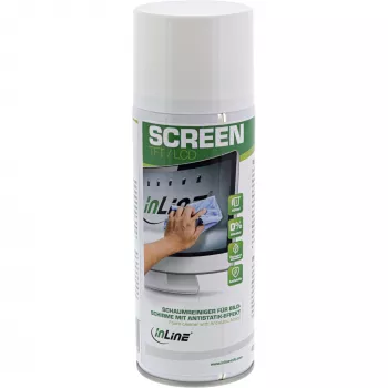 Reinigungsspray InLine Foam Cleaner für Bildschirme mit antistatischer Wirkung, 400 ml — für LCD/TFT/Plasma