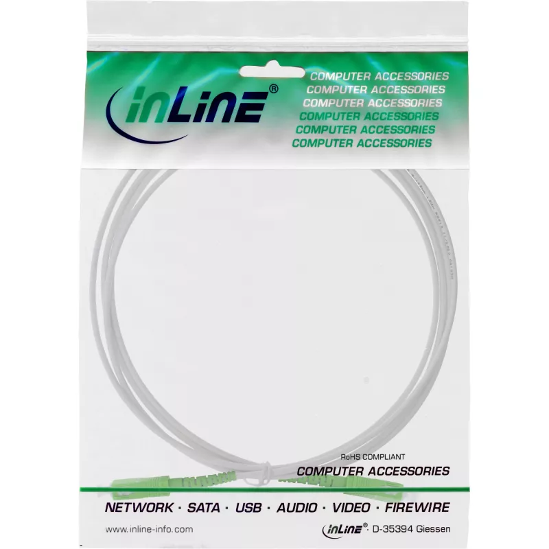 InLine Glasfaser-Simplexkabel, FTTH, SC/APC8° auf SC/APC8° 9/125µm OS2 10m