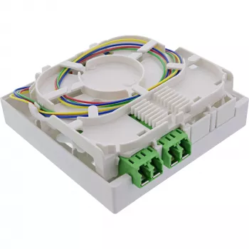 InLine FTTH-Anschlussdose vorkonfektioniert 4x LC/APC 9/125µm 40m
