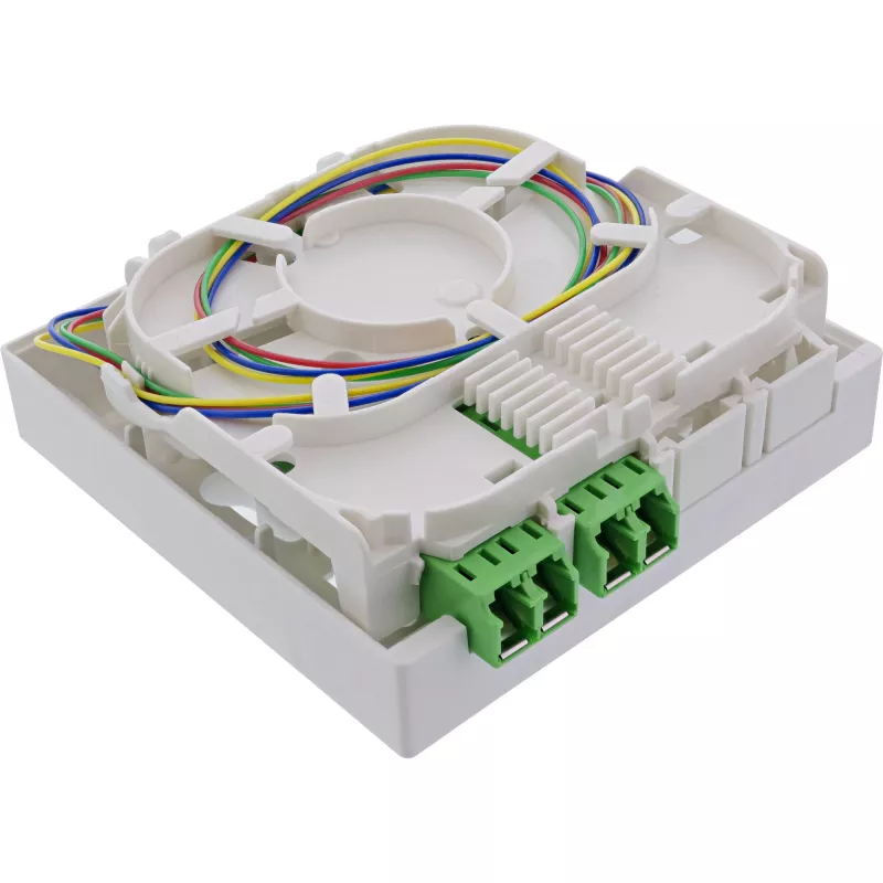 InLine FTTH-Anschlussdose vorkonfektioniert 4x LC/APC 9/125µm 40m