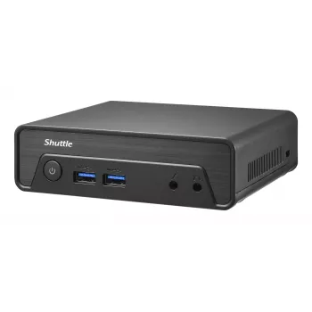 Shuttle Nano PC NE1010XA, Intel N 100, 8 GB DDR4, 250 GB M.2, 1x HDMI, 1x DP, 6x USB, 1x LAN, lüfterlos, 24/7 Dauerbetrieb, inkl. VESA