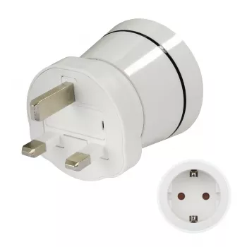 Hama 00223433 Reisestecker Typ G (UK) Typ C (Eurostecker)+Typ F Weiß
