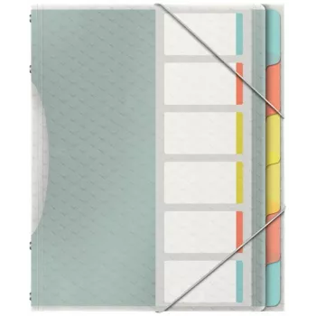 Esselte Colour'Ice Ordnungsmappe A4, 6 Fächer, 3 Klappen, PP, transparent