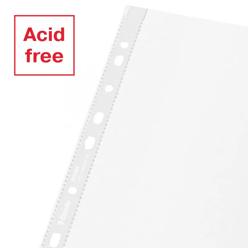 Esselte Recycle Pocket A4, 210 x 297 mm (A4), Transparent, Polypropylen (PP), Hochformat, Oben, 0,07 mm