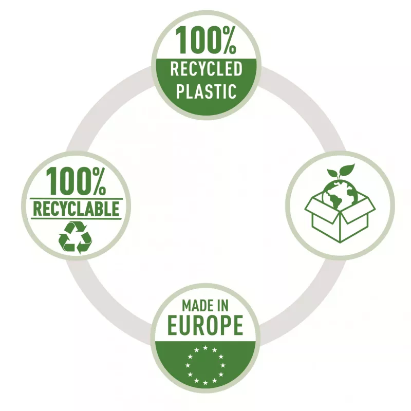 Esselte Recycle Pocket A4, 210 x 297 mm (A4), Transparent, Polypropylen (PP), Hochformat, Oben, 0,07 mm