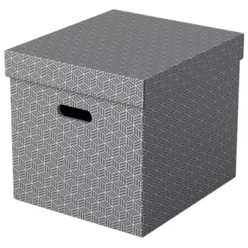 Esselte Home Storage Box Cube, 3er-Pack, Karton, Grau, 320 mm, 315 mm, 365 mm, 850 g