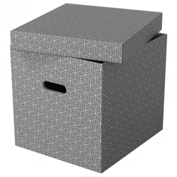 Esselte Home Storage Box Cube, 3er-Pack, Karton, Grau, 320 mm, 315 mm, 365 mm, 850 g