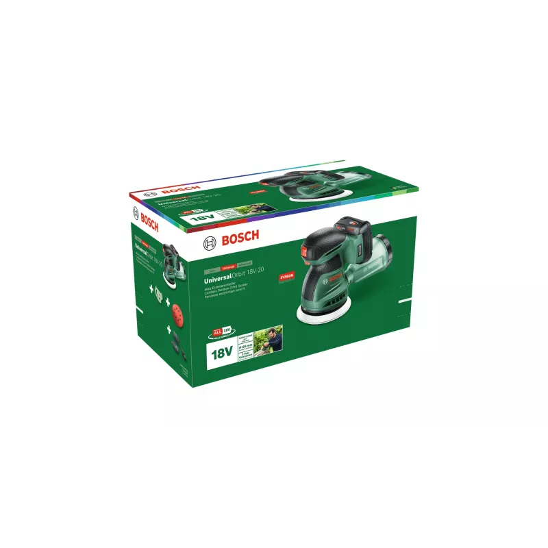 Bosch UniversalOrbit 18V-20 (BareTool), Exzenterschleifer, Orbital, Grün, Deutschland, Akku, 18 V