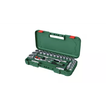 Bosch 1600A02Z9F 1/2 in Ratschen- und Steckschlüsselset, 25 Stk., Grün