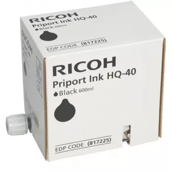 Ricoh HQ40 Black Ink, 600 ml, 5-Pack, Original (817225)