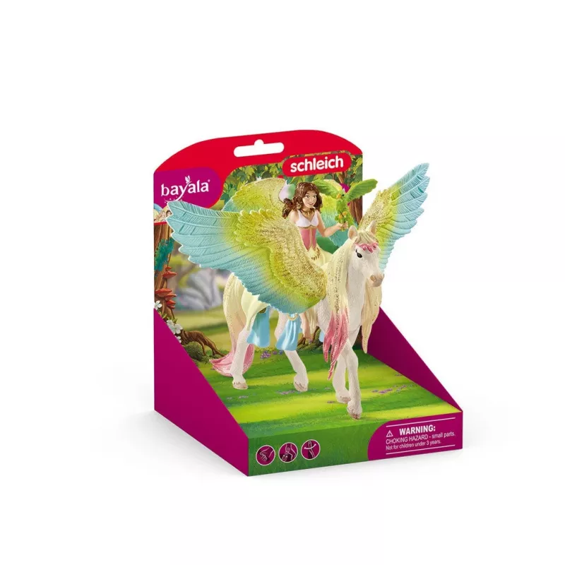 schleich Fee Surah mit Glitzer-Pegasus, Mini-Puppe, Weiblich, 5 Jahr(e), 180 mm, Mehrfarbig