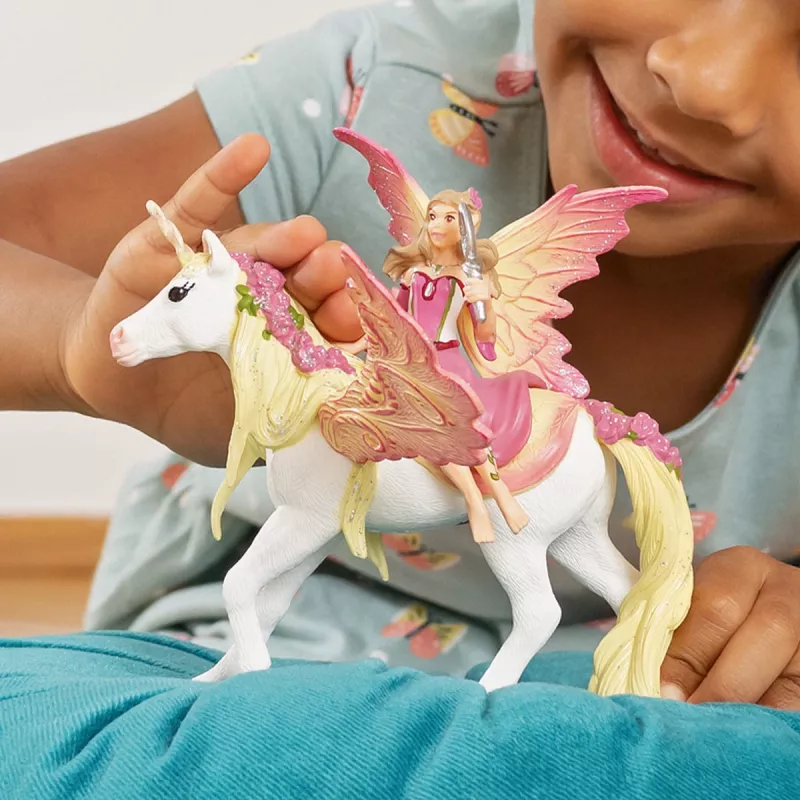 schleich BAYALA Fee Feya mit Pegasus-Einhorn, Sonnenelfen, Einhörner & Feen, 5 Jahr(e), Mehrfarbig, Kunststoff