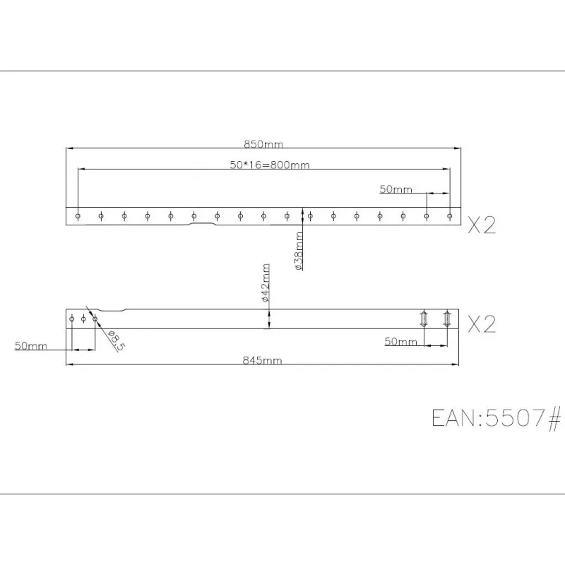 Multibrackets M Verlängerungsrohr Deckenhalterung Schwarz 3000mm