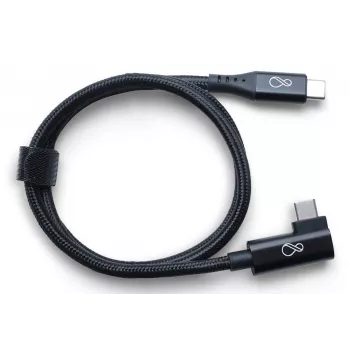 Ochno USB-C auf USB-C gewinkeltes Kabel, 0,7 m, Schwarz