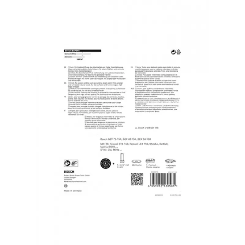 Bosch 2 608 900 008 Drehwerkzeug Schleif-/Schmirgelzubehör Schleifscheiben-Stützteller