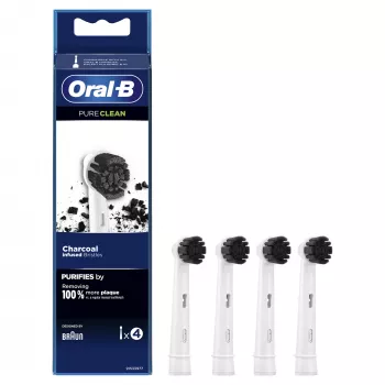 Oral-B Pure Clean Ersatz-Aufsteckbürsten, 4 Stück, Weiß (350053)