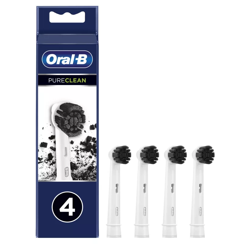 Oral-B Pure Clean Ersatz-Aufsteckbürsten, 4 Stück, Weiß (350053)