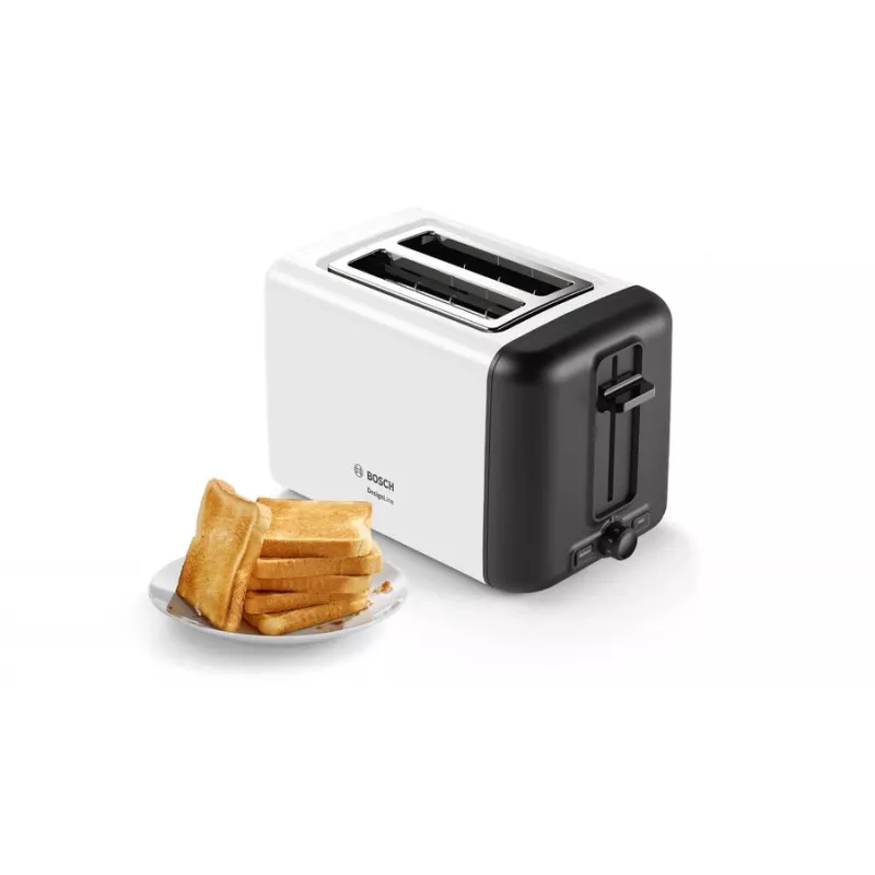 Bosch TAT3P421DE Toaster 2 Scheiben 970 W Schwarz, Weiß