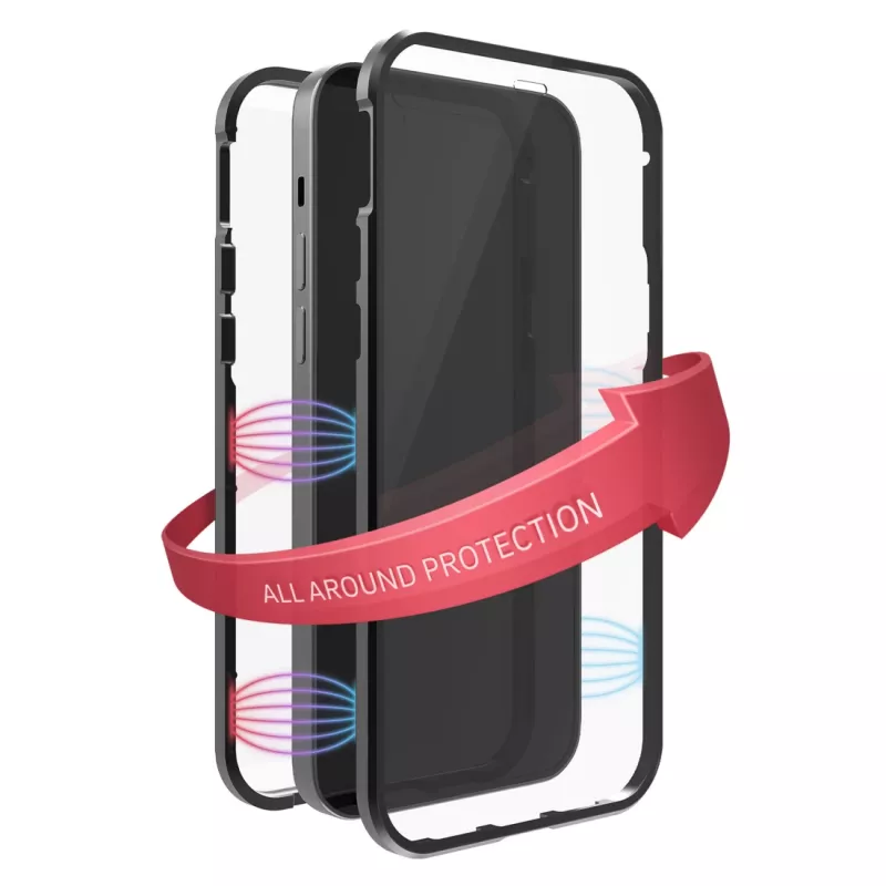 Hama 360° Glas Handyhülle Cover Schwarz Transparent für iPhone 14 Pro Max