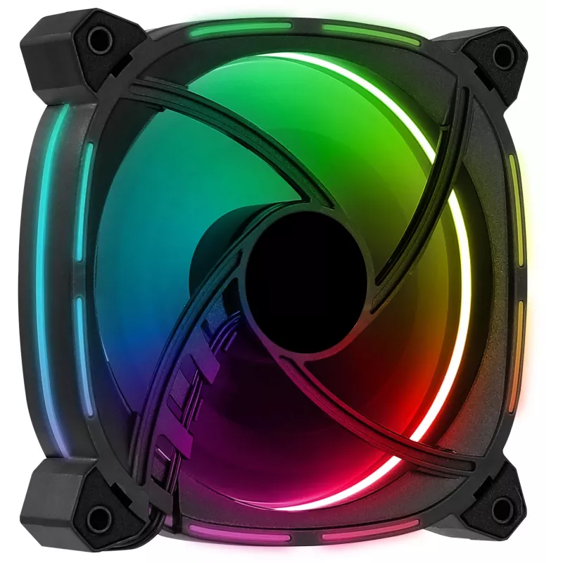 Aerocool ASTRO12 PC-Lüfter 12cm LED RGB Antivibration 6 Pins Schwarz