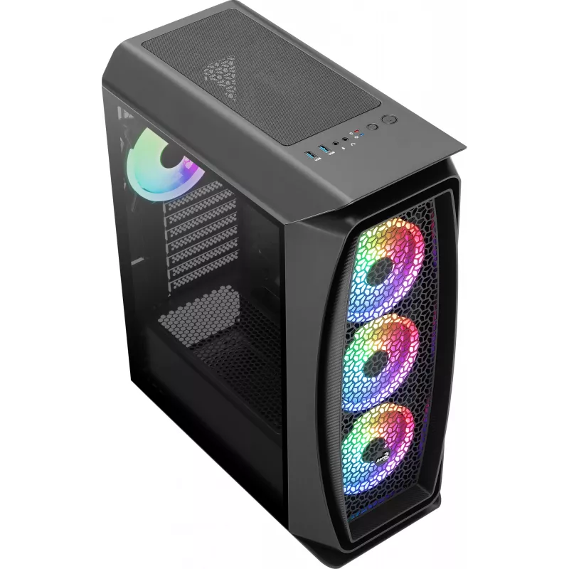 Aerocool Aero One Duo ATX PC-Gehäuse 4x ARGB-Lüfter 12 cm + Frontgitter