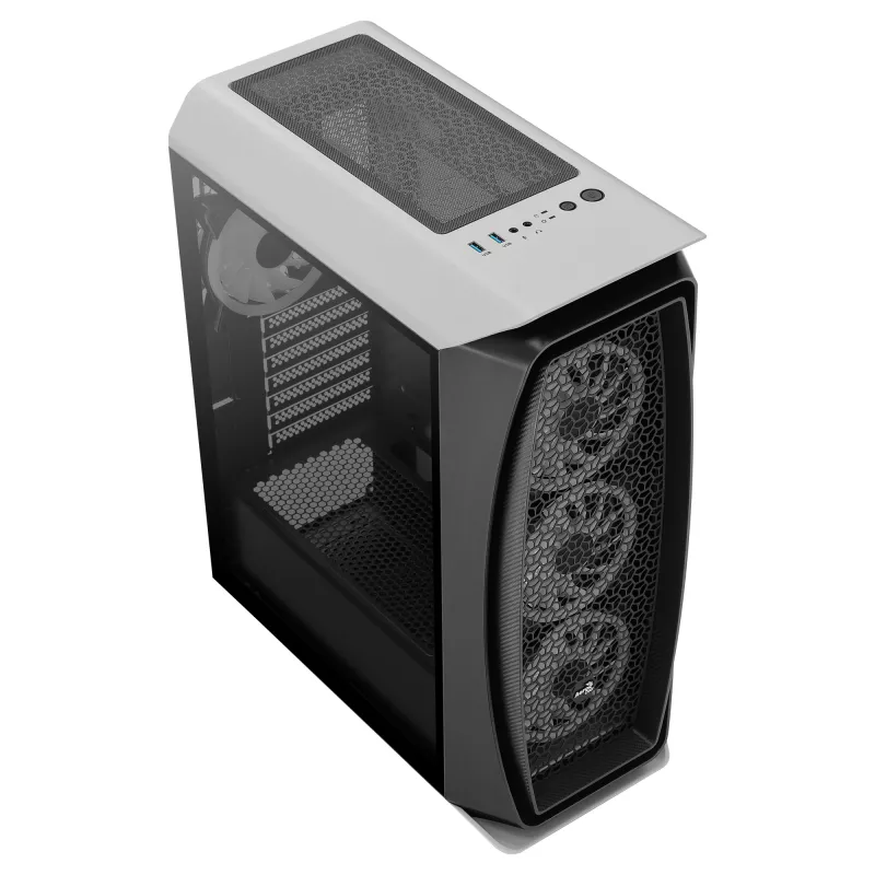 Aerocool AEROONEDUOWHV1 Gaming ATX-Gehäuse 4xARGB-Lüfter Weiß