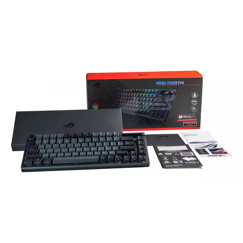 ASUS ROG AZOTH Tastatur Gaming USB RF Wireless Bluetooth Schwarz 75% (Nordic kbd)