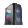 Mars Gaming MC300 Micro ATX Tempered Glass PC Case 3xFRGB Fan Schwarz