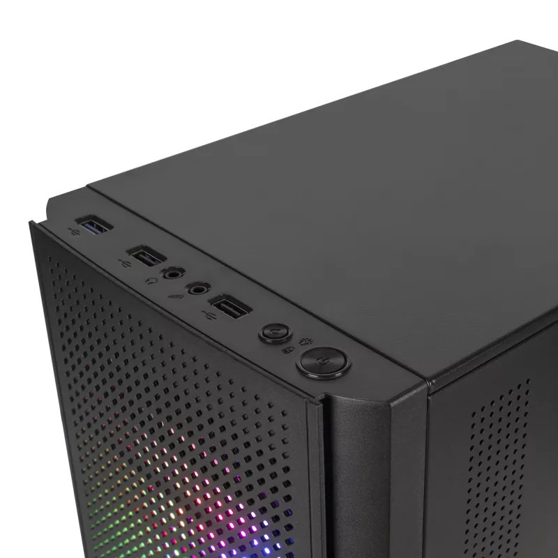 Mars Gaming MC300 Micro ATX Tempered Glass PC Case 3xFRGB Fan Schwarz