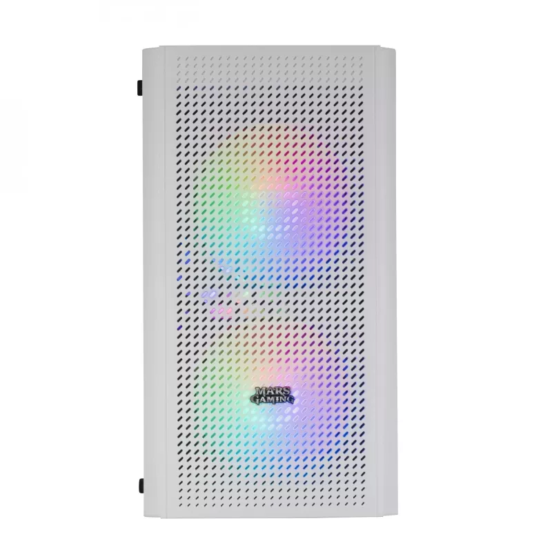 Mars Gaming MC300W Micro-ATX-Gehäuse mit gehärtetem Glas, 3x FrGB-Lüfter, Weiß