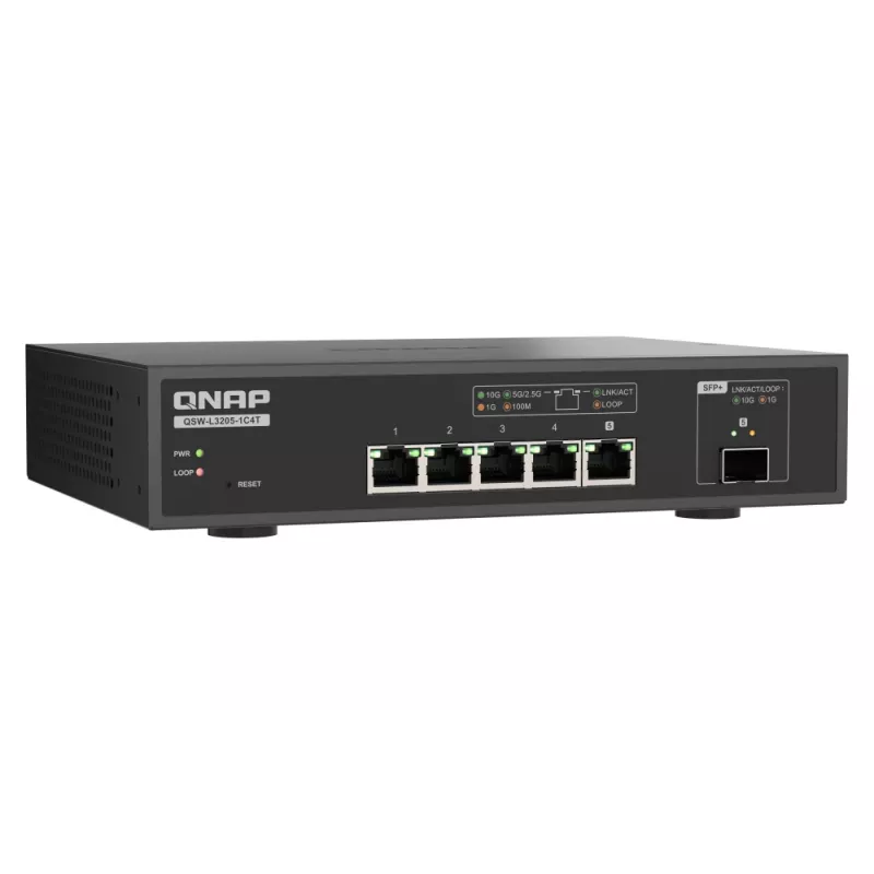 QNAP QSW-L3205-1C4T 4 Managed 10G Ethernet (100/1000/10000) Desktop Schwarz